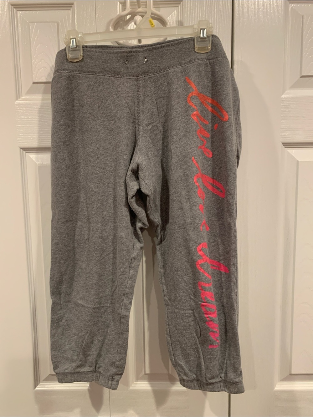 Live Love Dream Gray Sweatpants with Pink Script